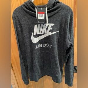 Nike Knit Hoodie Cowl Neck Dark Gray Women’s Shirt Size Large - L
